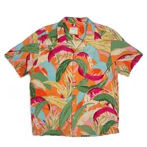 Cactus Man by Ricky Singh Hawaiian Shirt XL Tropical Floral Print Button